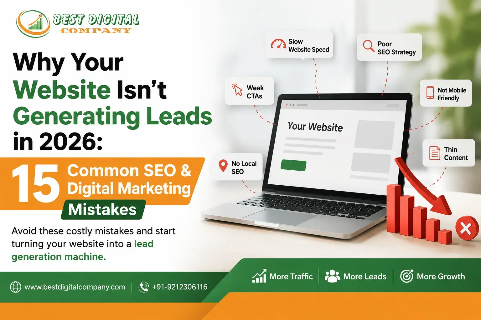 Why Your Website Isn't Generating Leads in 2026: 15 Common SEO & Digital Marketing Mistakes